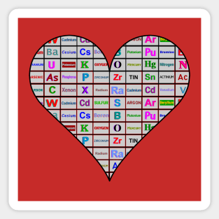 Chemistry Heart Elements Sticker